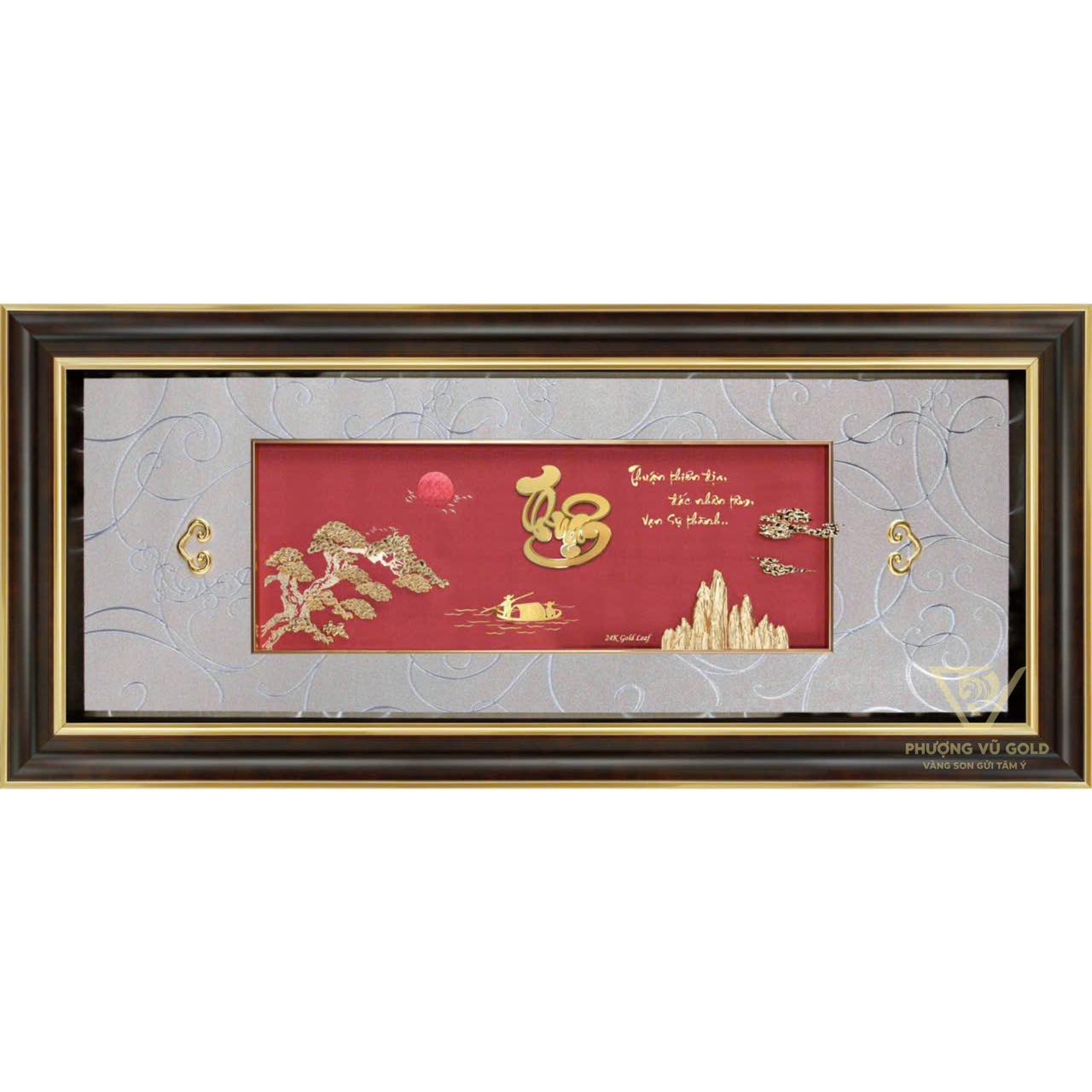 Tranh Chữ Thuận Dát Vàng 24K – Quà Tặng Phong Thủy Ý Nghĩa | Phượng Vũ Gold