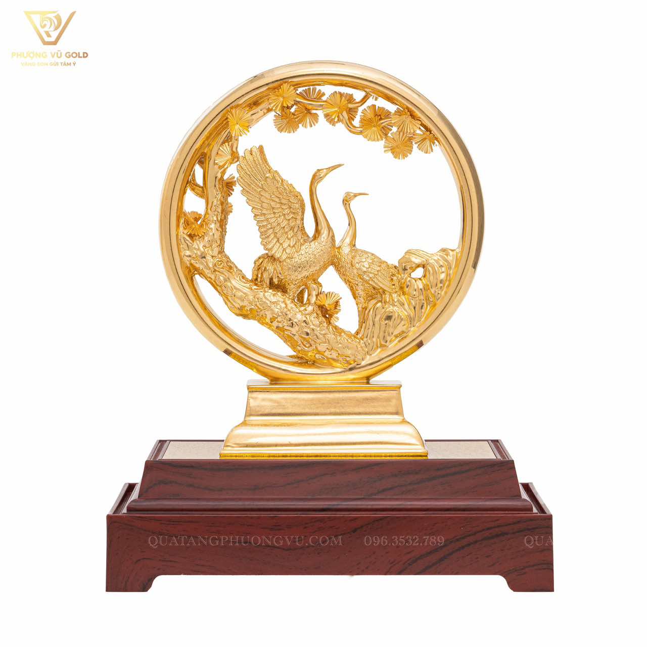 Tùng Hạc Diên Niên Dát Vàng 24K – Quà Tặng Trường Thọ | Phượng Vũ Gold