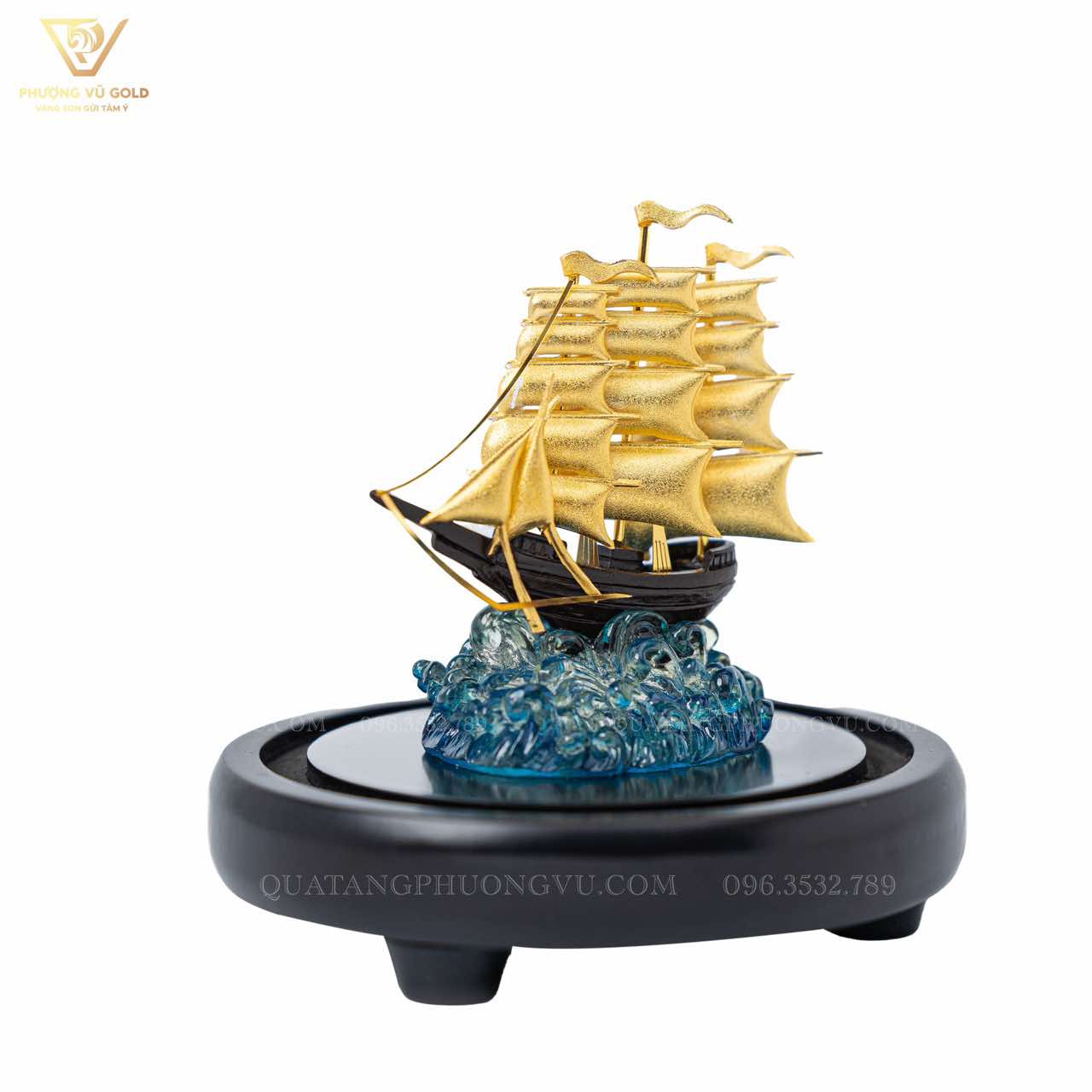 Quà Tặng Thuyền Buồm Mạ Vàng 24K Cao Cấp | Phượng Vũ Gold