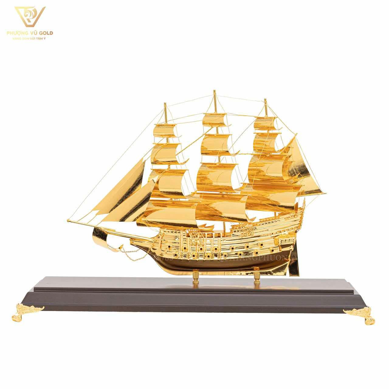 Quà Tặng Đối Tác Cao Cấp - Mô Hình Thuyền Buồm 24K | Phượng Vũ Gold
