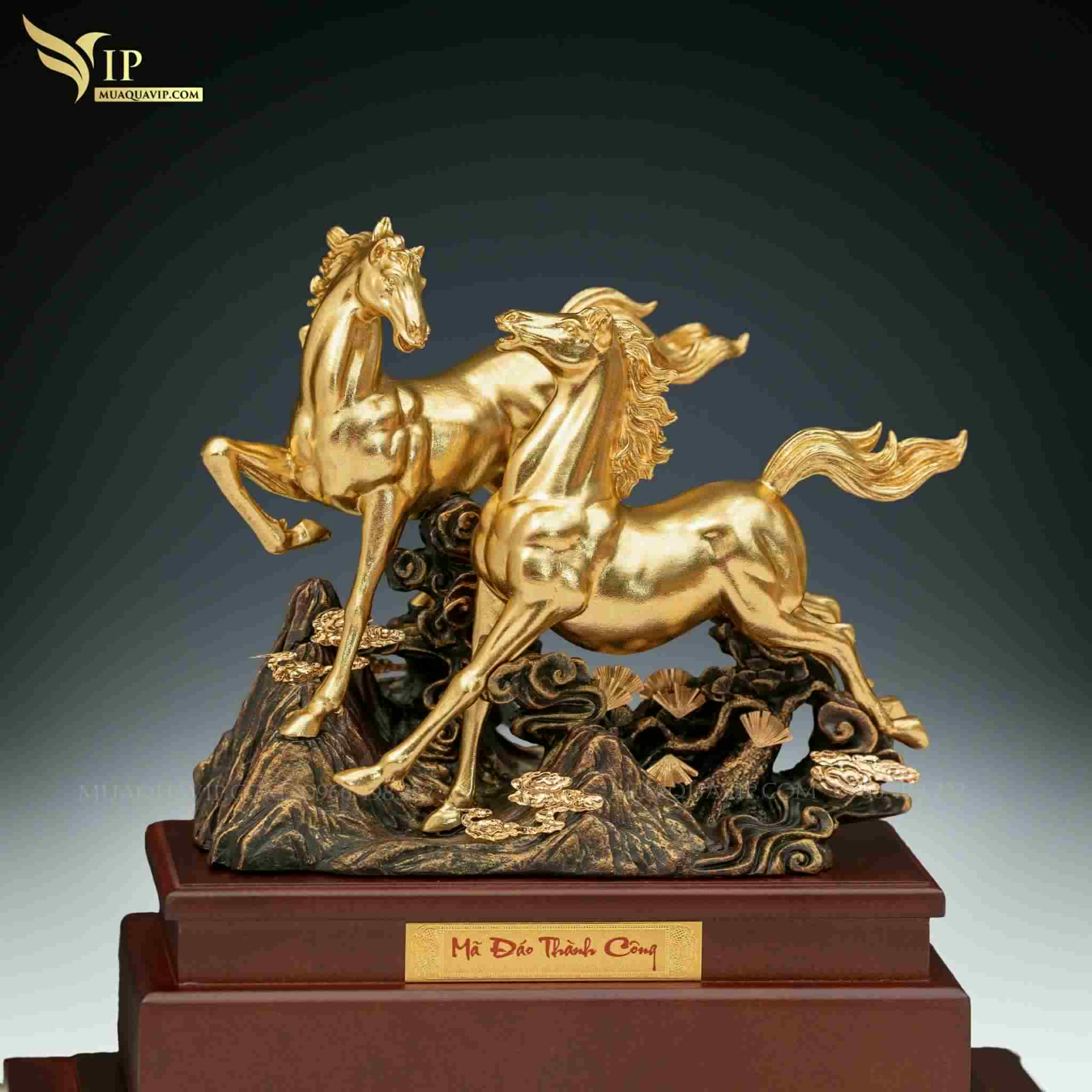 Song Mã Dát Vàng 24K Quà Tặng Phong Thủy Cao Cấp | Phượng Vũ Gold