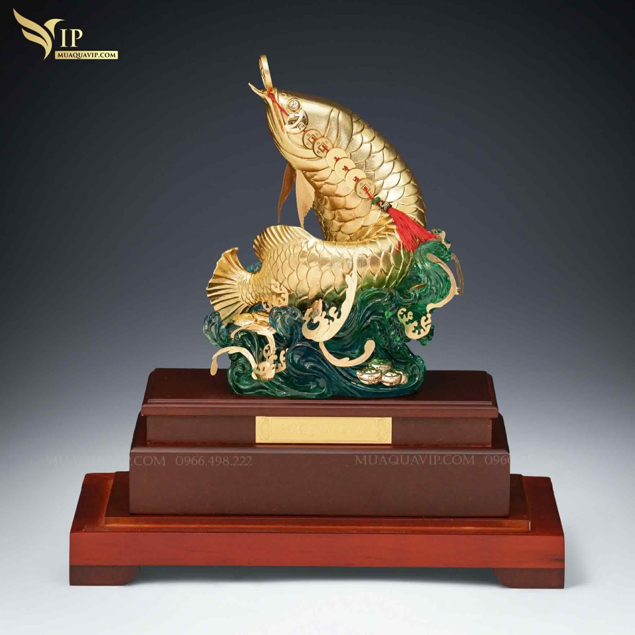 Cá Chép Hóa Rồng Dát Vàng 24K – Quà Tặng Phong Thủy | Phượng Vũ Gold