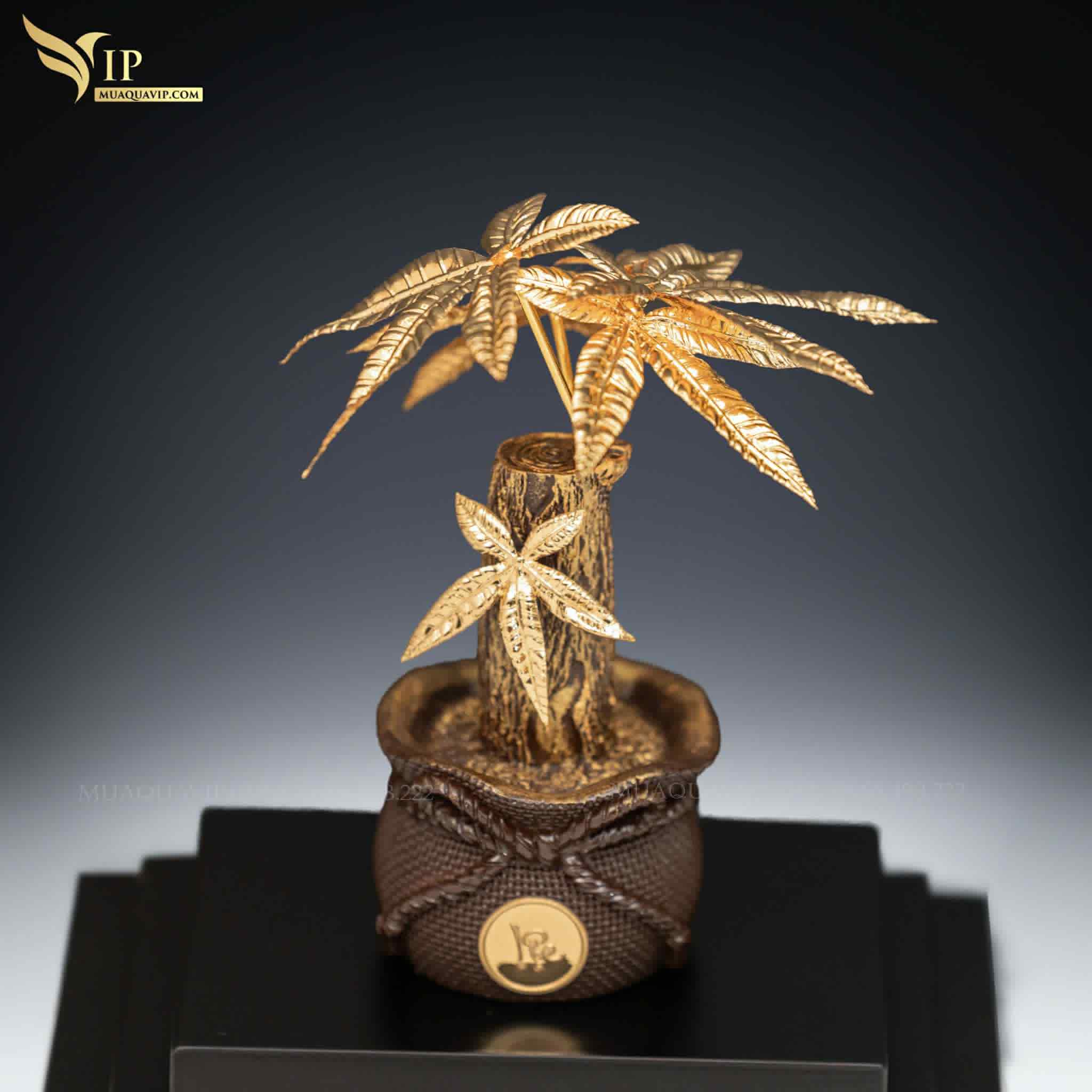 Cây Kim Ngân Dát Vàng 24K – Quà Lưu Niệm Sự Kiện Cao Cấp | Phượng Vũ Gold