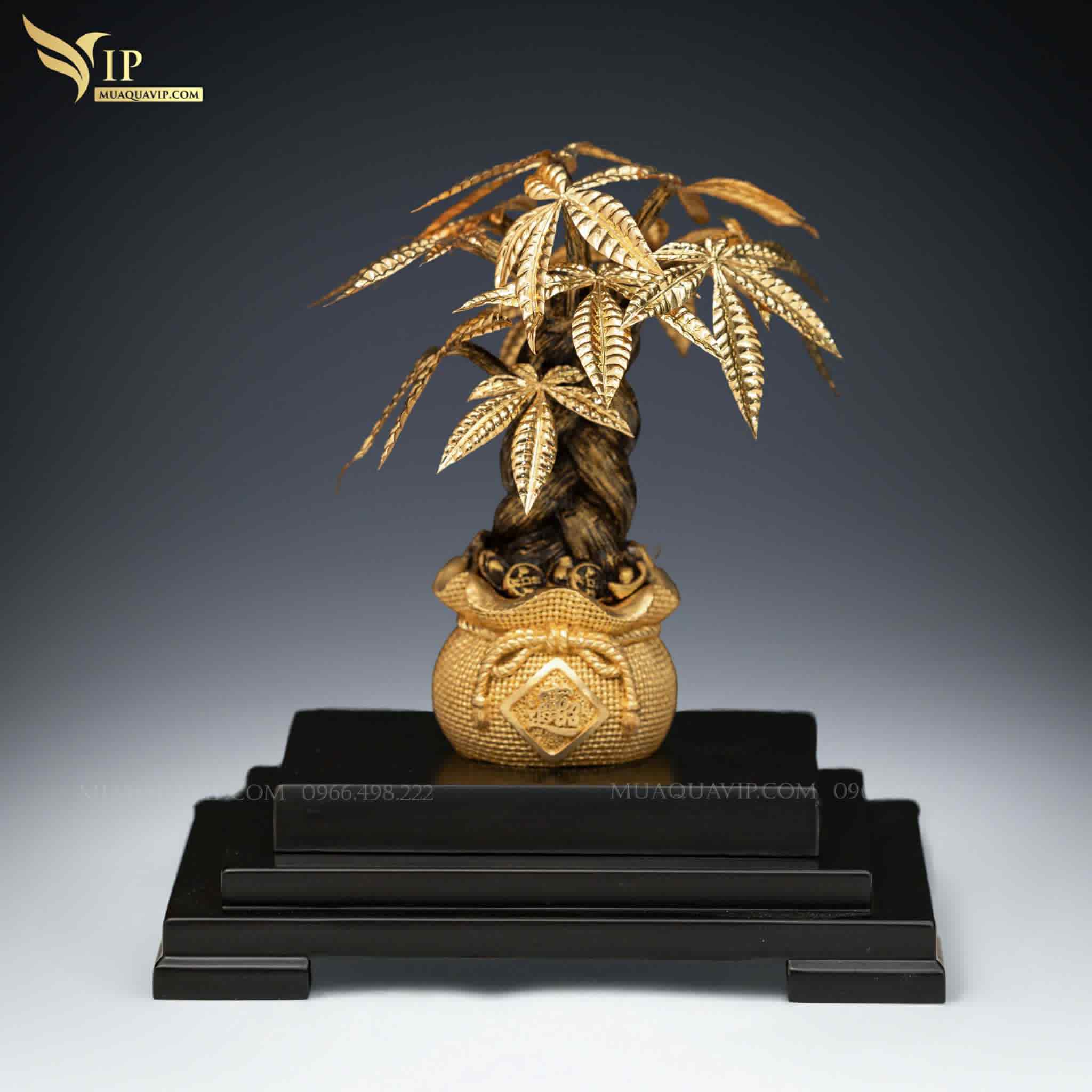 Cây Kim Ngân Dát Vàng 24K – Quà Tặng Doanh Nghiệp Cao Cấp | Phượng Vũ Gold