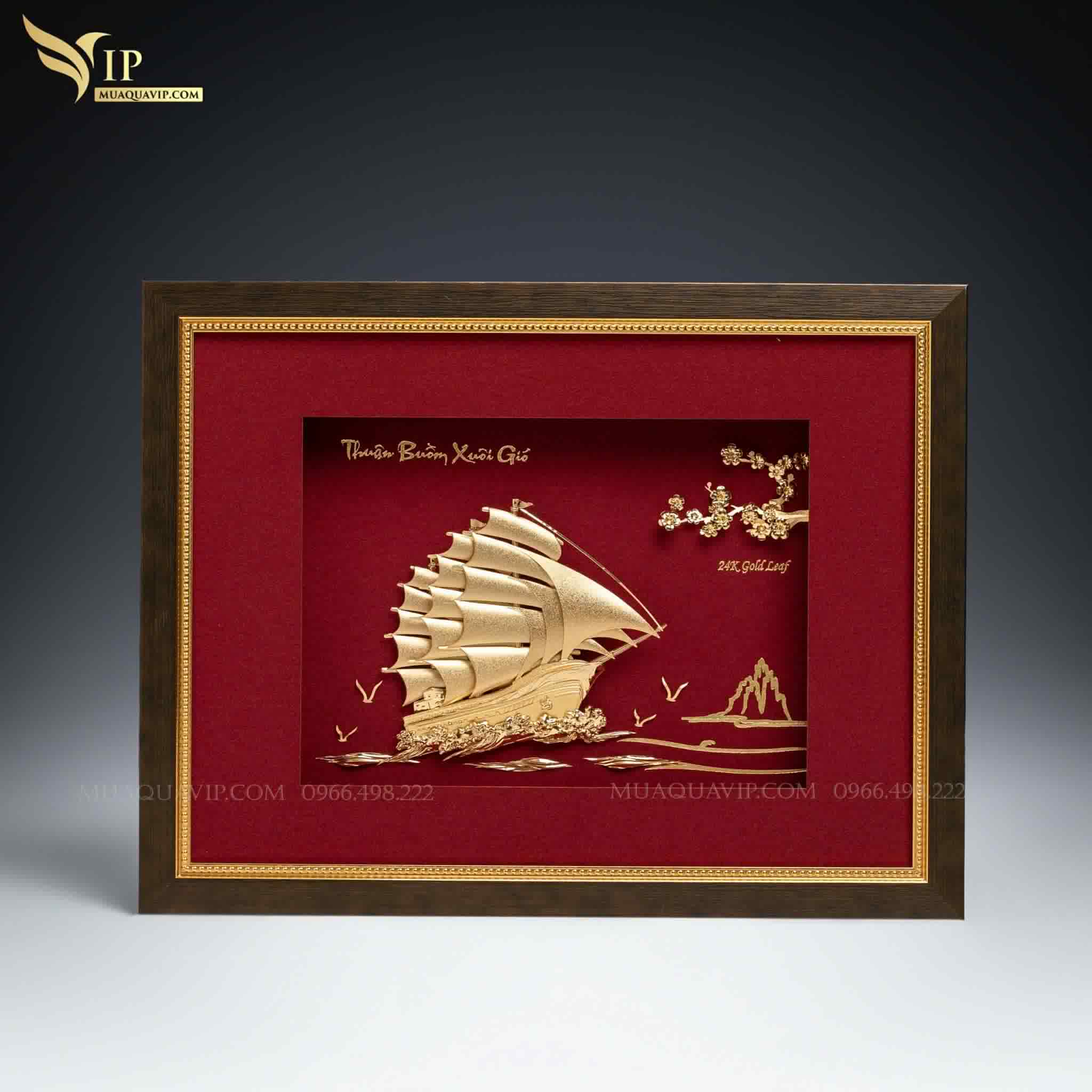 Tranh Thuận Buồm Xuôi Gió Dát Vàng – Quà Tặng Doanh Nghiệp | Phượng Vũ Gold
