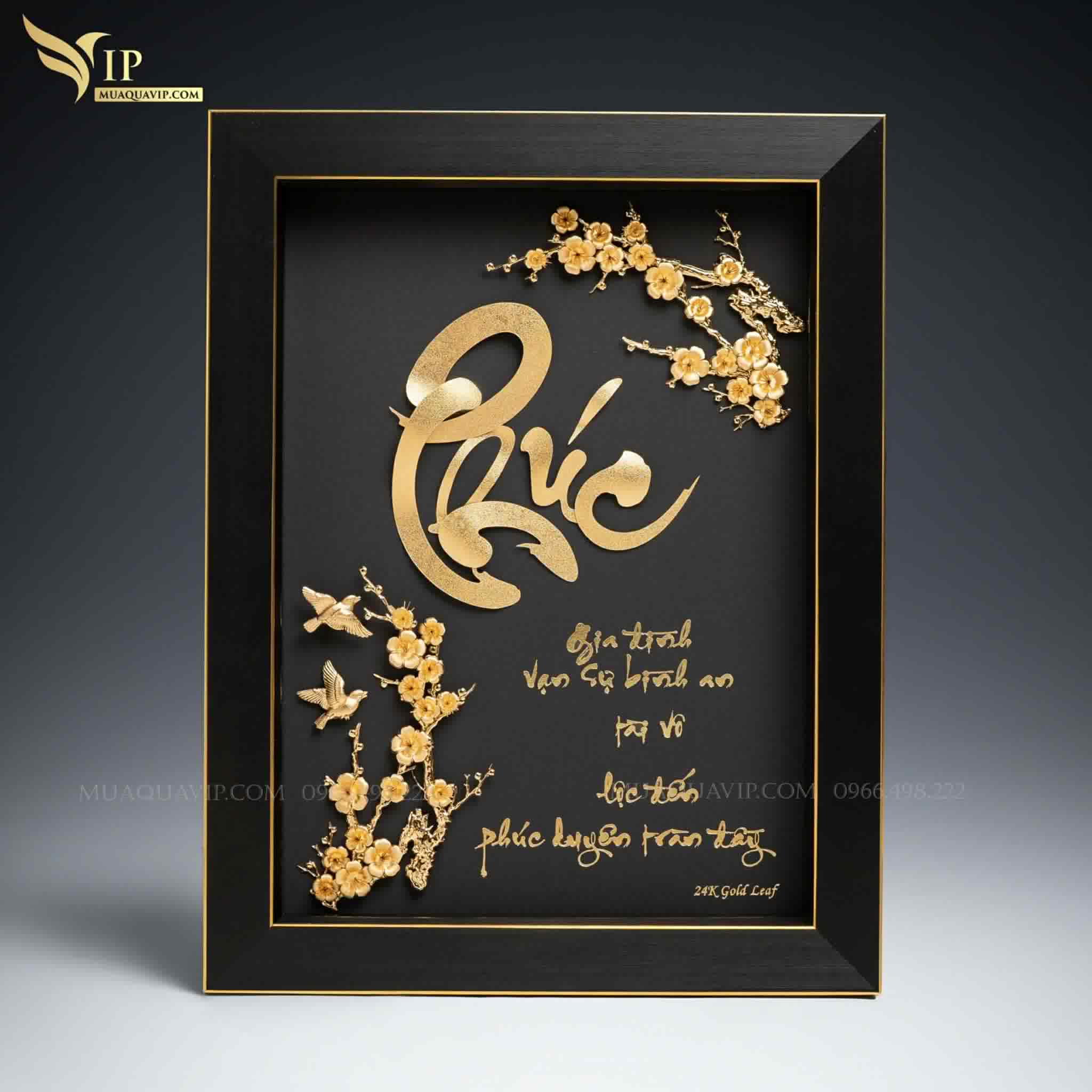 Tranh Chữ Phúc Dát Vàng 24K – Quà Tặng Phong Thủy | Phượng Vũ Gold