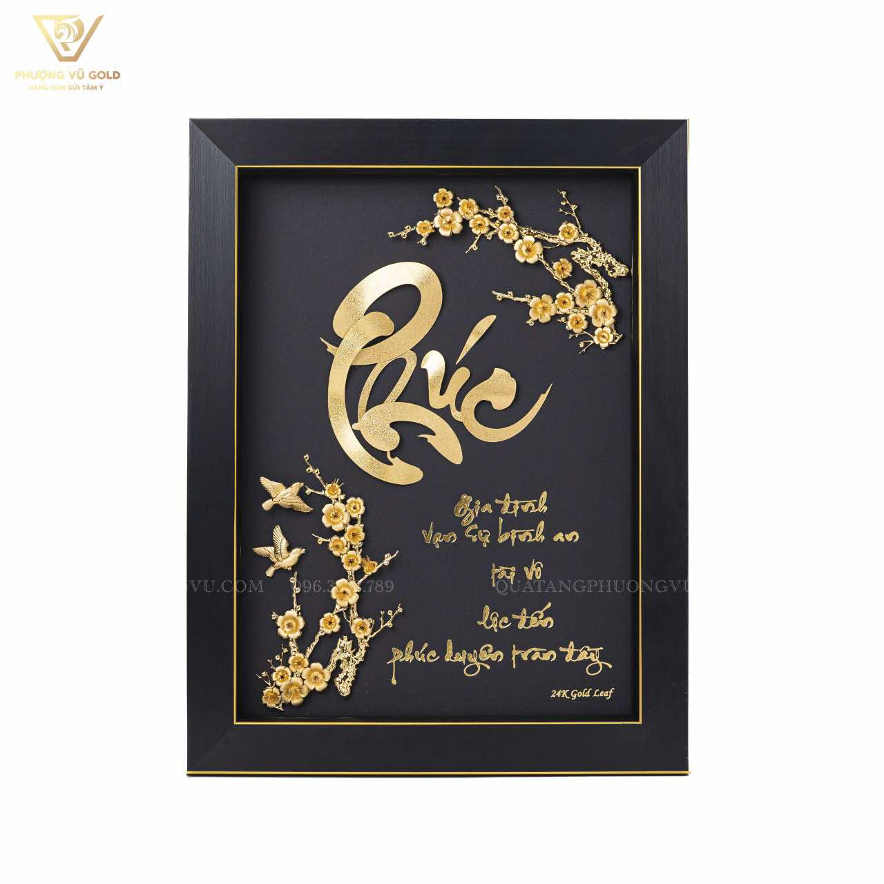 Tranh Chữ Phúc Dát Vàng 24K – Quà Tặng Phong Thủy | Phượng Vũ Gold