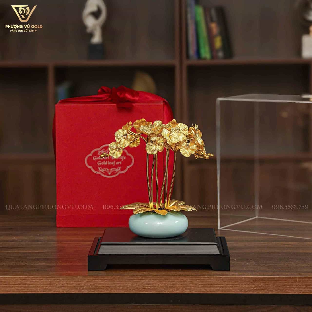 Lan Hồ Điệp Dát Vàng 24K – Quà Phong Thủy Cao Cấp | Phượng Vũ Gold