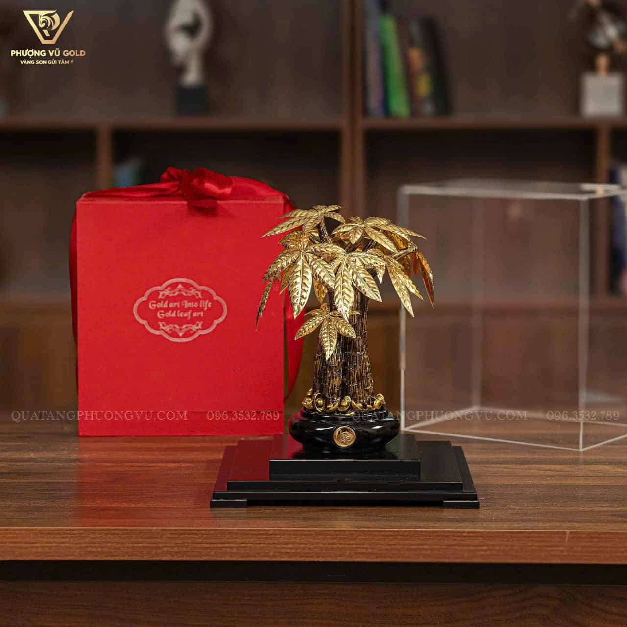 Cây Phong Thủy Mạ Vàng 24K – Quà Tặng Trang Trí Văn Phòng Cao Cấp | Phượng Vũ Gold