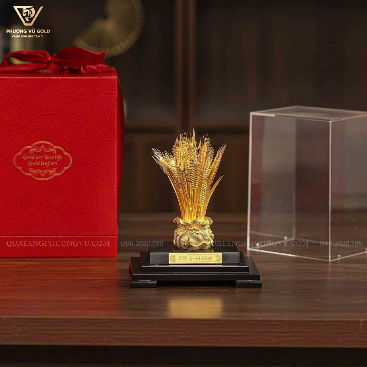 Hũ Lúa Thần Tài Dát Vàng 24K Cao Cấp | Phượng Vũ Gold