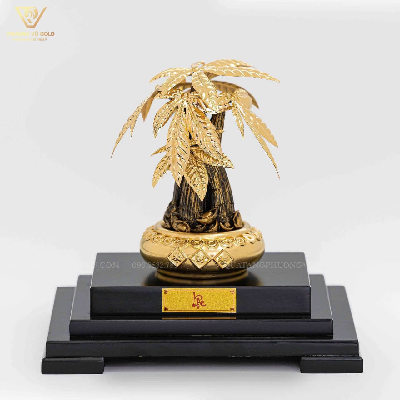 Quà Tặng Phong Thuỷ Để Bàn &#8211; Cây Kim Ngân Mạ Vàng 24K | Phượng Vũ Gold