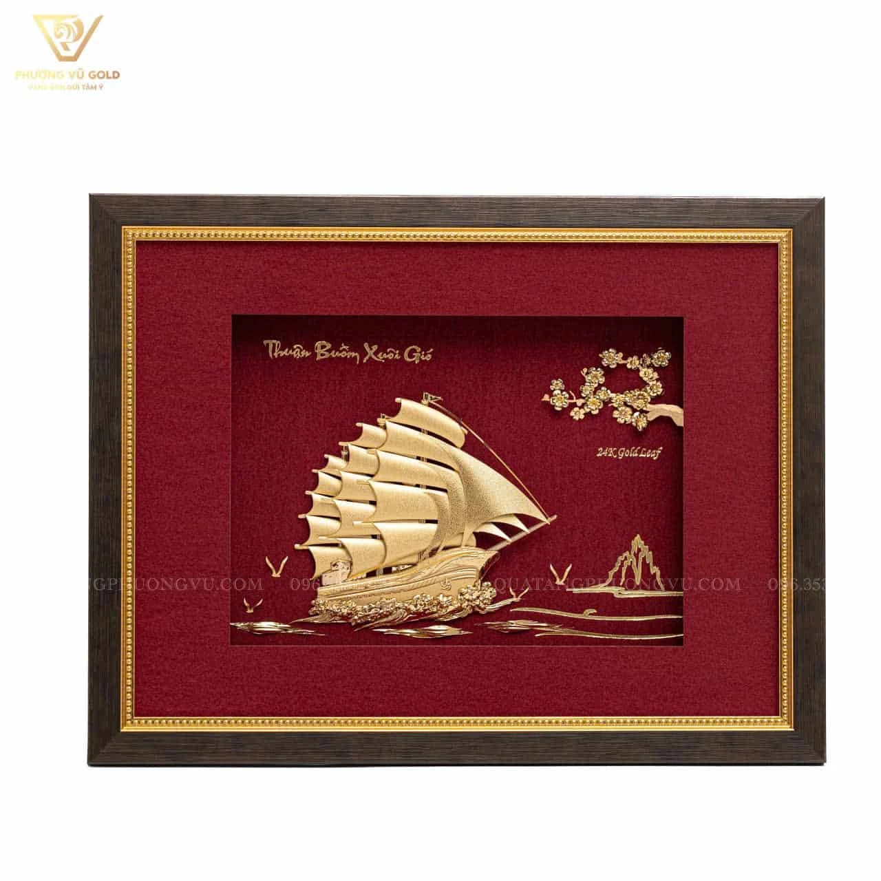 Tranh Thuận Buồm Xuôi Gió Dát Vàng – Quà Tặng Doanh Nghiệp | Phượng Vũ Gold