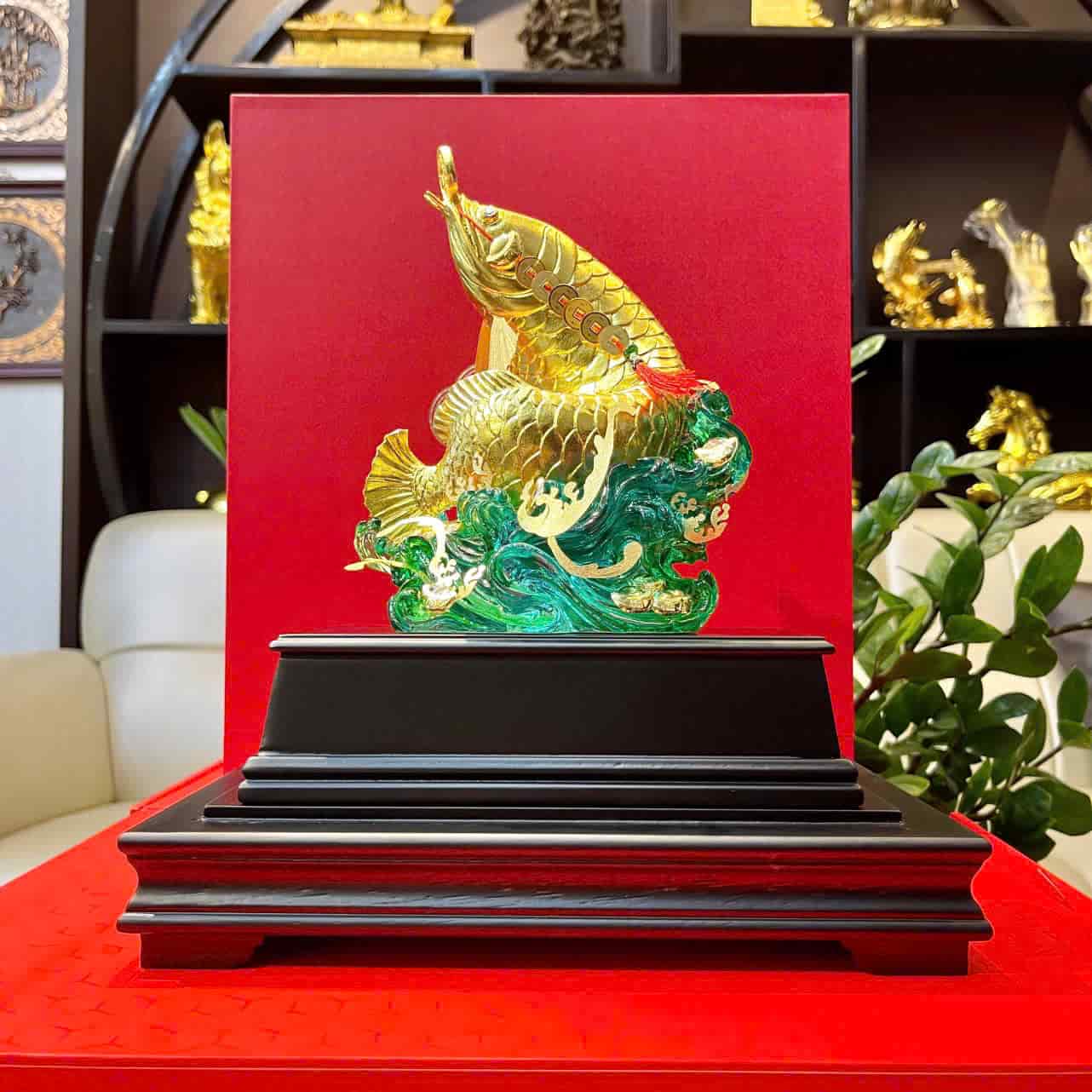 Cá Chép Hóa Rồng Dát Vàng 24K – Quà Tặng Phong Thủy | Phượng Vũ Gold