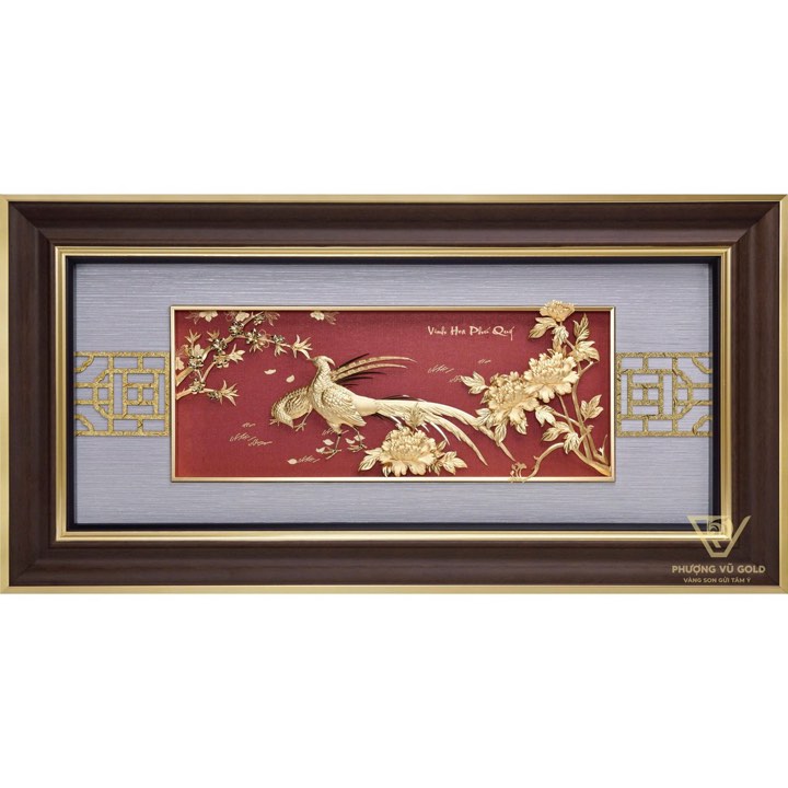 Tranh Vinh Hoa Phú Quý Dát Vàng 24K – Quà Tặng Tân Gia | Phượng Vũ Gold