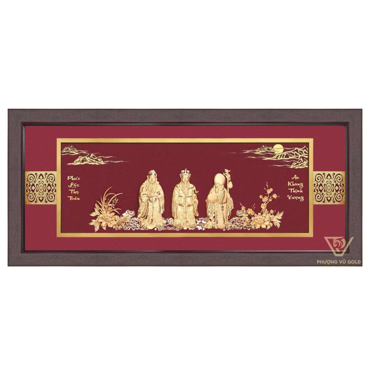 Tranh Tam Đa Dát Vàng 24K – Quà Tặng Tết – Mừng Thọ | Phượng Vũ Gold