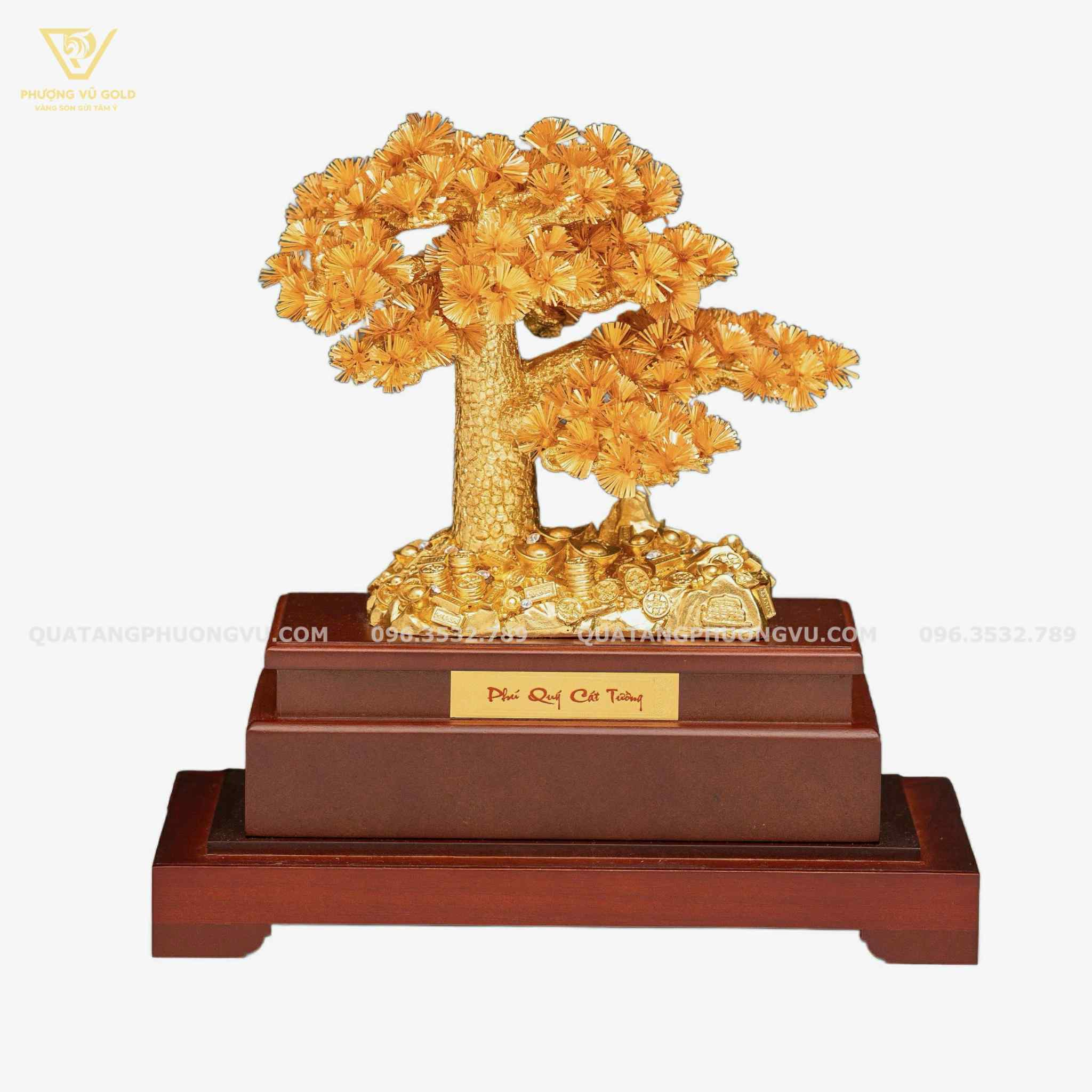 Tùng Kim Cương Mạ Vàng 24K – Quà Tặng Sang Trọng & Ý Nghĩa | Phượng Vũ Gold