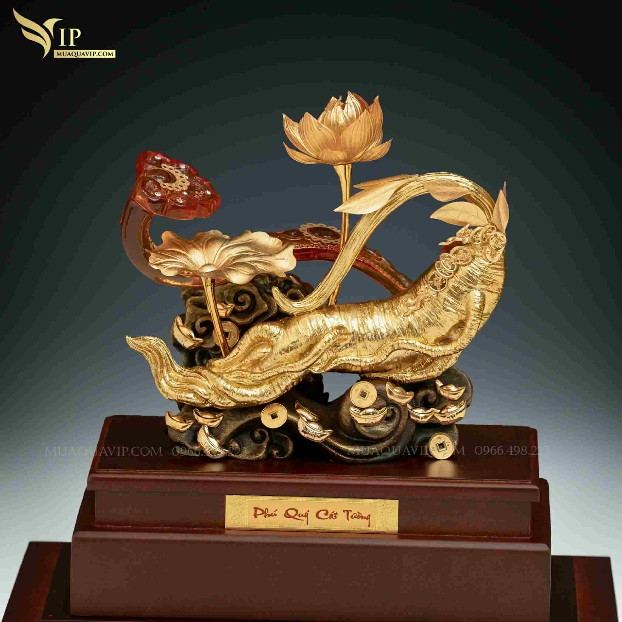 Sâm Ngọc Linh Sen Như Ý Mạ Vàng 24K | Phượng Vũ Gold
