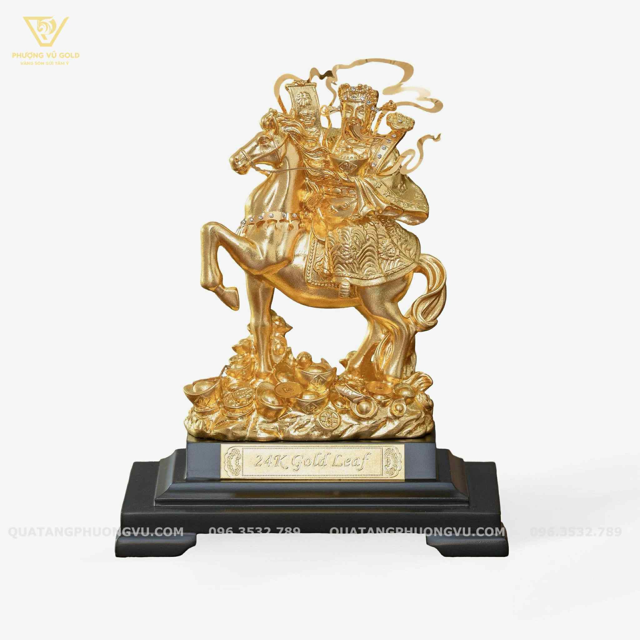 Thần Tài Cưỡi Ngựa Dát Vàng 24K – Quà Tặng Năm Bính Ngọ 2026 | Phượng Vũ Gold