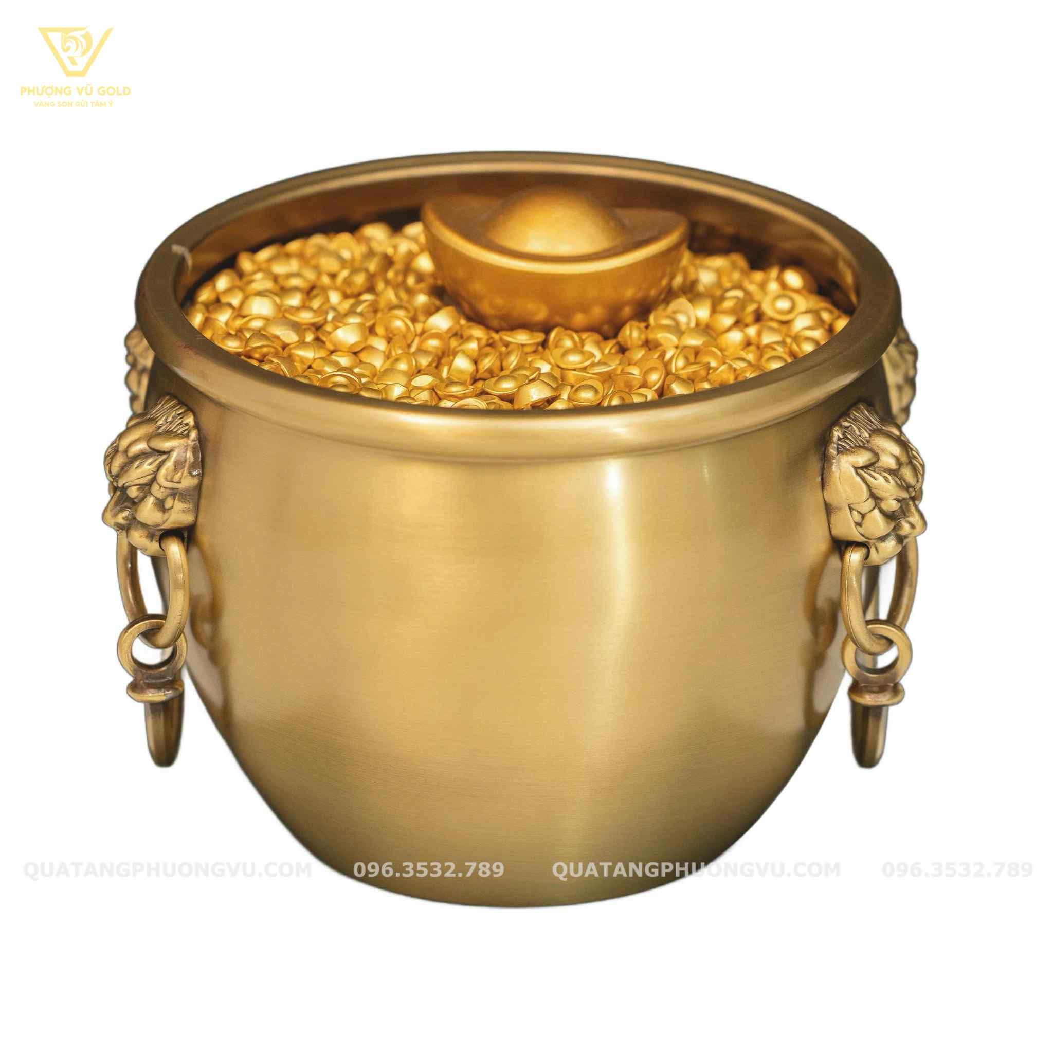 Hũ Vàng Thỏi Dát Vàng 24K – Quà Tặng Chiêu Tài Tụ Lộc Cao Cấp | Phượng Vũ Gold
