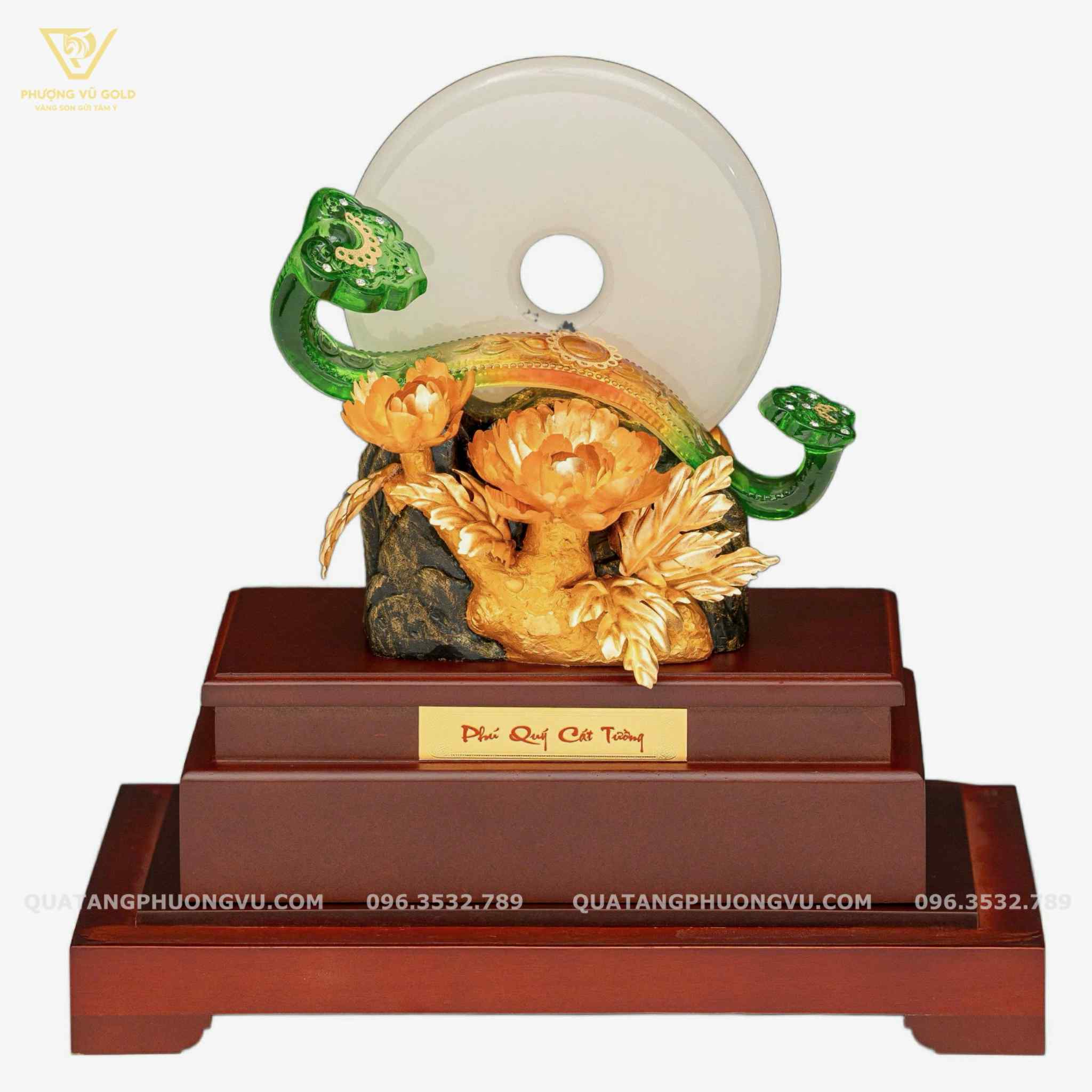 Vương Trượng Gậy Như Ý Dát Vàng 24K – Quà Tặng Phong Thủy Thăng Tiến | Phượng Vũ Gold