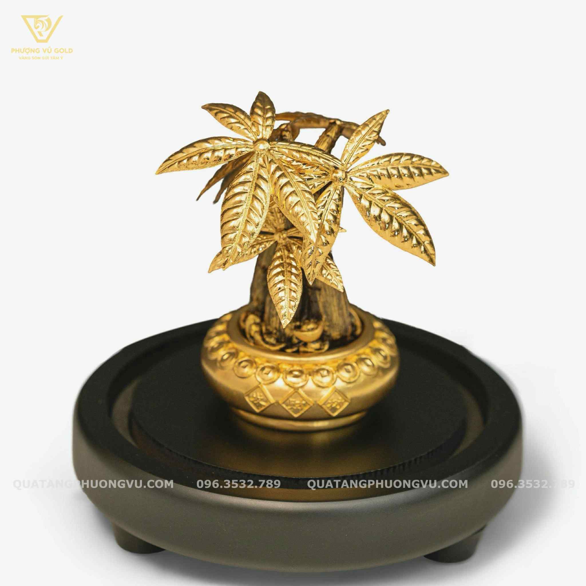 Cây Kim Ngân Nhỏ Dát Vàng 24K – Quà Tặng Tài Lộc | Phượng Vũ Gold