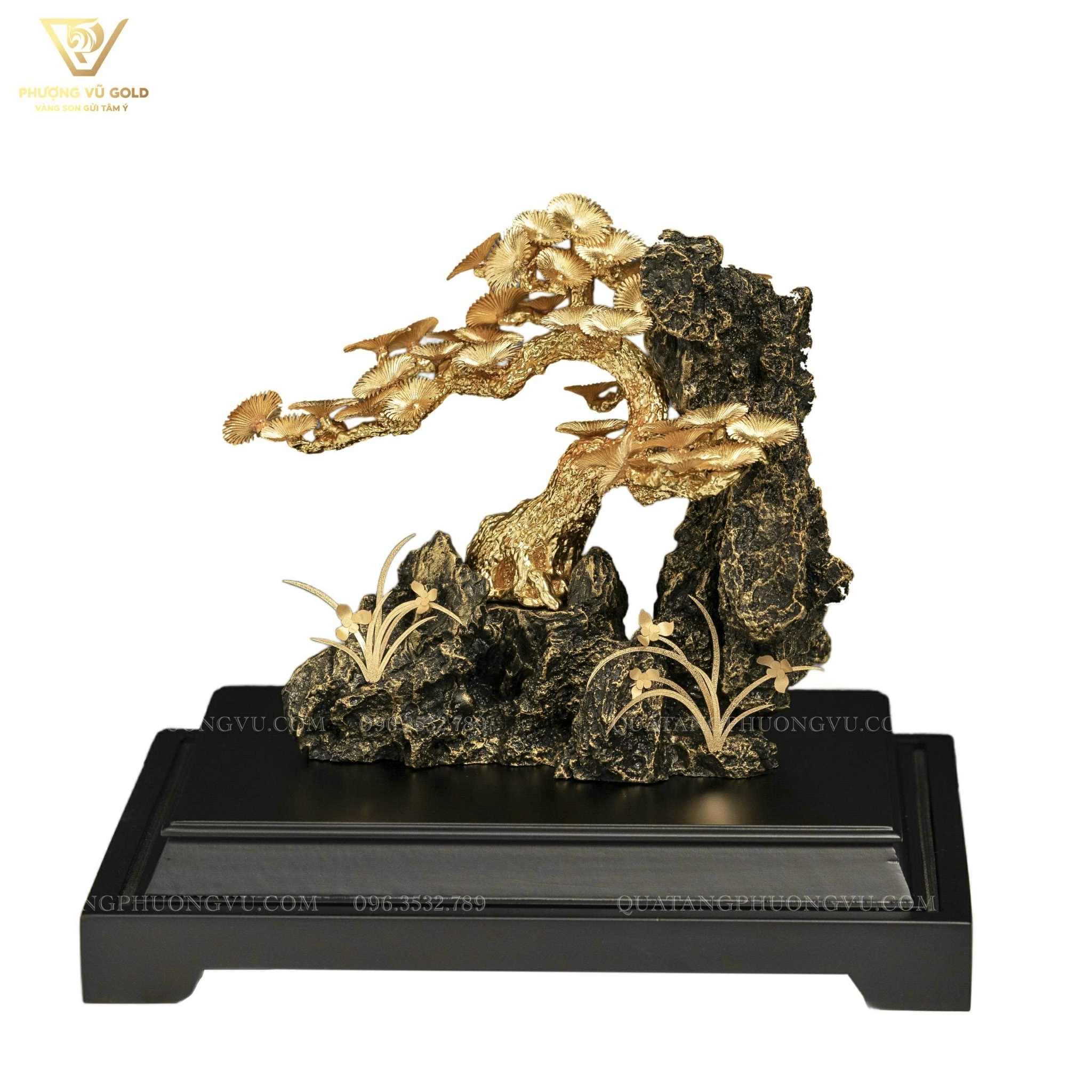 Cây Tùng La Hán Dát Vàng 24K – Quà Tặng Sếp Cao Cấp | Phượng Vũ Gold
