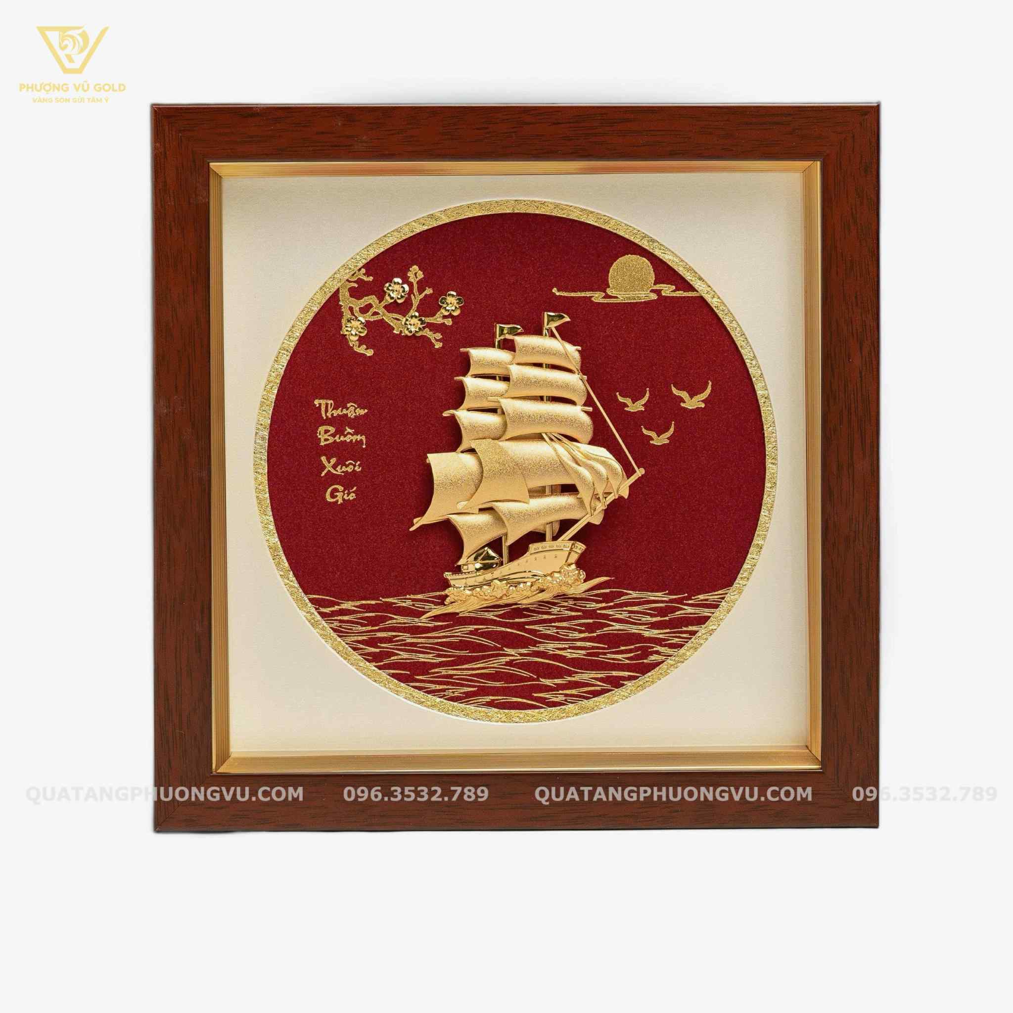 Tranh Thuận Buồm Xuôi Gió Dát Vàng - Tặng Khai Trương & Tân Gia | Phượng Vũ Gold