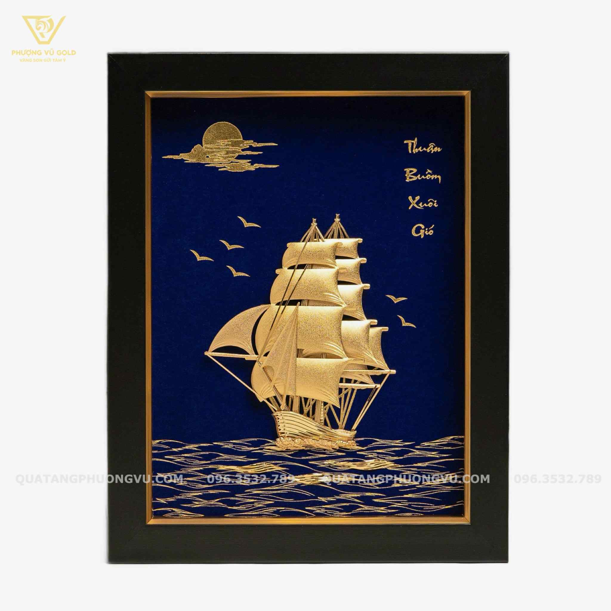 Tranh Thuận Buồm Xuôi Gió – Quà Tặng Dát Vàng 24K | Phượng Vũ Gold