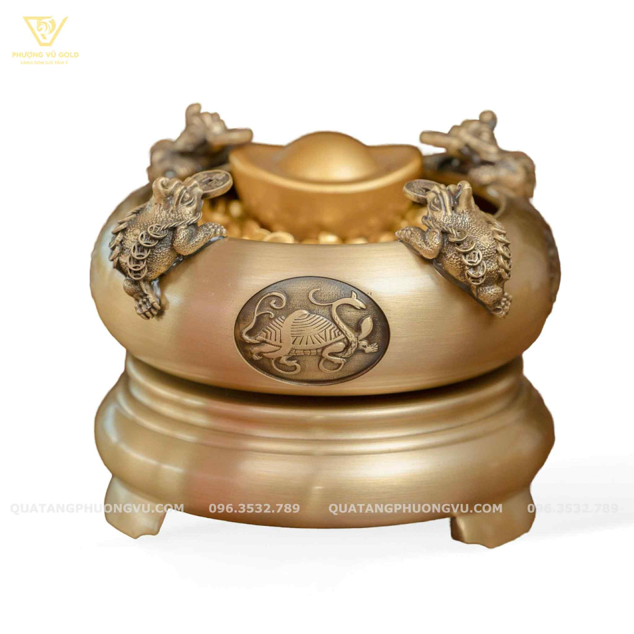 Hũ Tài Lộc Hút Tài Vận Có Chân Xoay – Quà Tặng Phong Thuỷ Chiêu Tài May Mắn | Phượng Vũ Gold