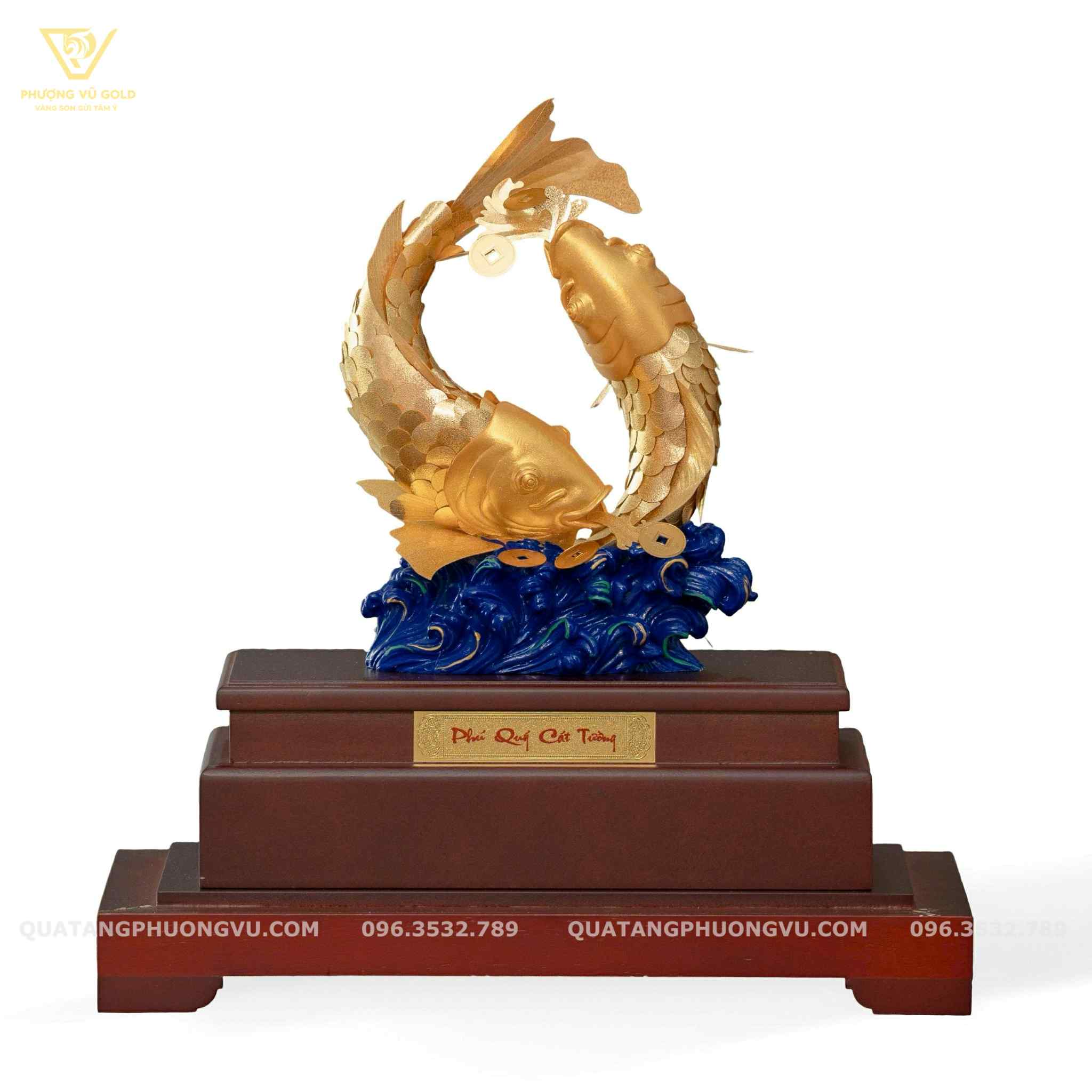 Cá Chép Ngậm Tiền Dát Vàng 24K – Quà Tặng Tài Lộc | Phượng Vũ Gold