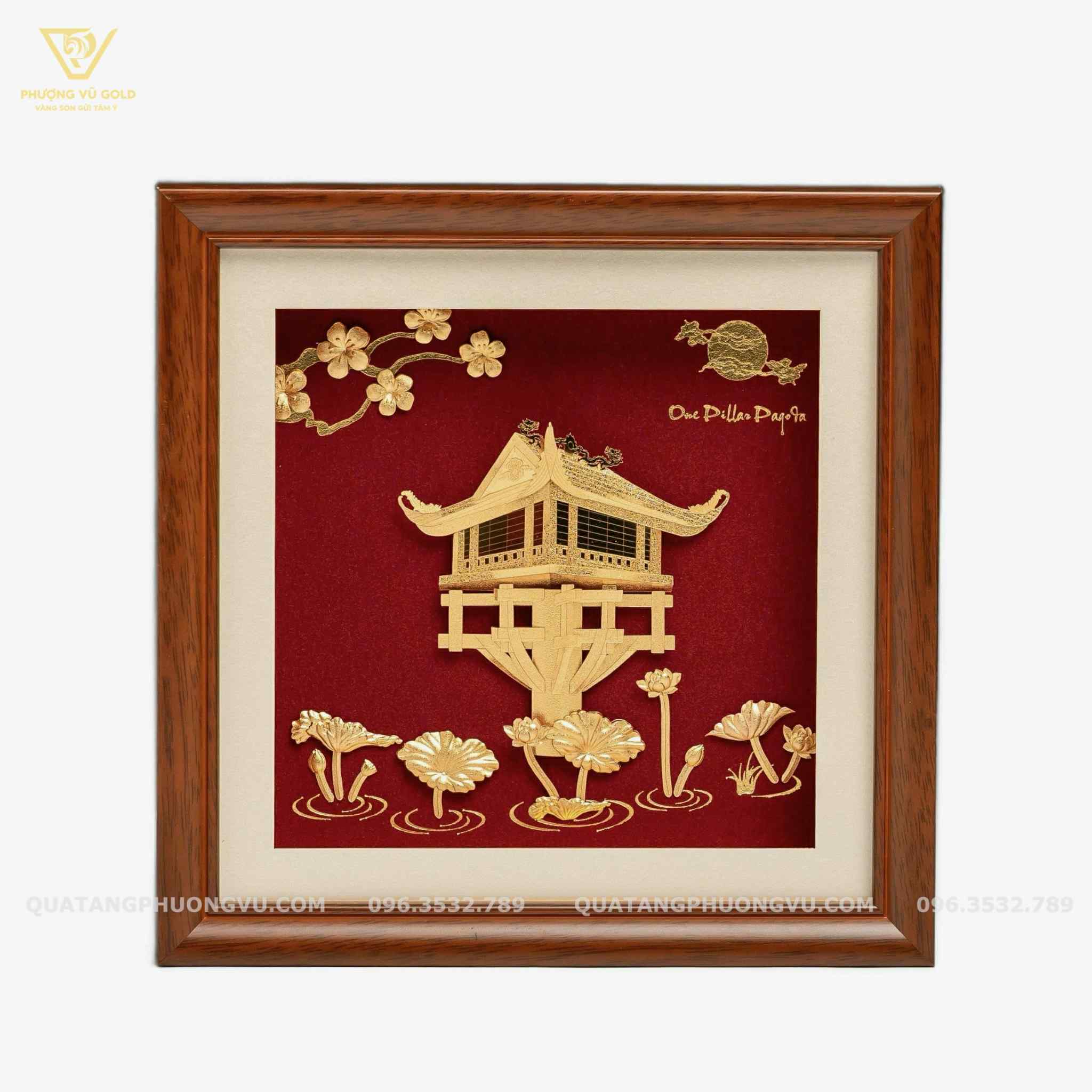 Tranh Chùa Một Cột Dát Vàng – Món Quà Địa Danh Mang Hồn Việt | Phượng Vũ Gold