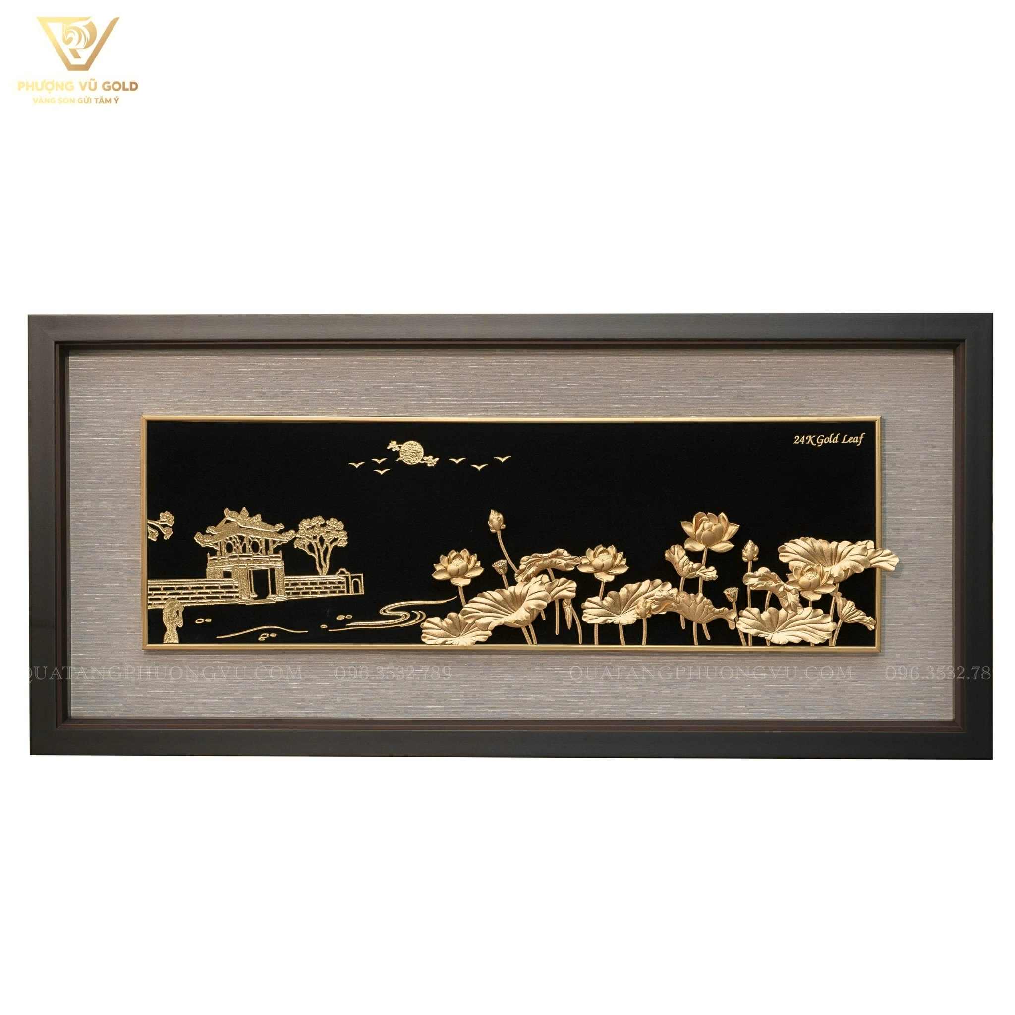 Tranh Khuê Văn Các Cỡ Lớn Dát Vàng 24K – Quà Tặng Cưới | Phượng Vũ Gold